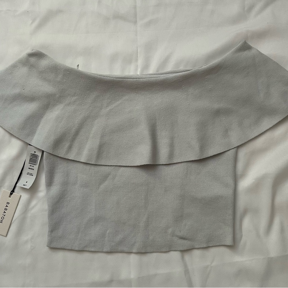 Babaton Light Gray Knit Top